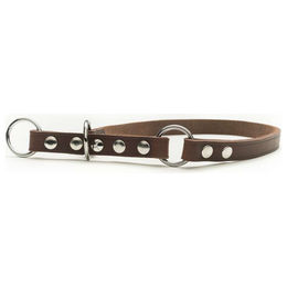 Produktbild von Das Lederband Erziehungshalsband Zughalsband mit Stop Weinheim Mocca Braun 40 cm