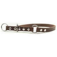 Produktbild von Das Lederband Erziehungshalsband Zughalsband mit Stop Weinheim Mocca Braun 40 cm