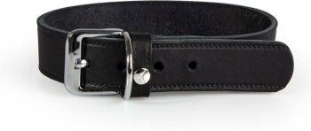 Das Lederband Halsband Weinheim aus Leder Schwarz 52 cm x 3 cm – Bild 1 von 2