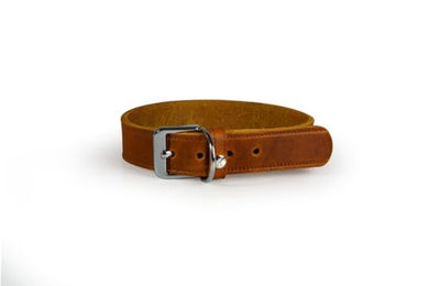 Das Lederband Hundehalsband aus Leder Braun 27 cm - 27 cm – Bild 1 von 5