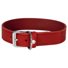 Das Lederband Hundehalsband Weinheim Rot aus Leder 62 cm x 40 mm – Bild 1 von 1