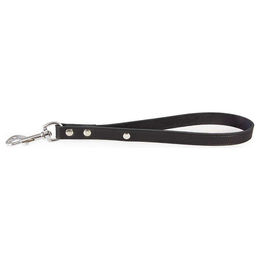 Produktbild von Das Lederband Hundekurzführer Schwarz aus Leder 35 cm x 18 mm