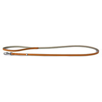 Produktbild von Das Lederband Hundeleine Amsterdam Leder Orange/Grau 130 cm