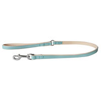 Produktbild von Das Lederband Hundeleine Firenze aus Leder in Electric Blue und Nude, Länge 110 cm, Breite 14 mm