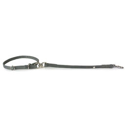 Produktbild von Das Lederband Kurzleine mit Halsung Graz Granite aus Leder Grau 80 cm 14 mm