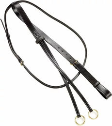 Produktbild von Daslö Martingal Halsband aus Leder mit Edelstahlringen in Schwarz