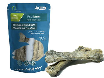 Produktbild von DAUERKAUER Fischhaut Kausnack aus Monoprotein für Hunde 65 g - 2 x 65 g