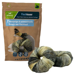 DAUERKAUER Fischkauer Donuts aus 100% Fischhaut Monoprotein ohne Konservierungsstoffe 60 g - 2 x 60 g – Bild 1 von 4