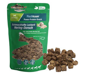 Produktbild von DAUERKAUER Fischkauer Hering-Dorsch Belohnungssnack für Hunde getreidefrei 85 g