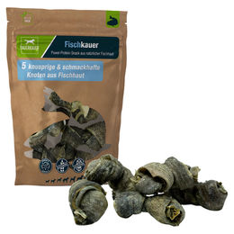 Dauerkauer Fischkauer Knoten aus 100% Fischhaut für Hunde 70 g - 5 x 70 g – Bild 1 von 2