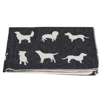 Produktbild von David Fussenegger Hundedecke aus Flanell mit Hundesilhouetten in Anthrazit 100 x 140 cm