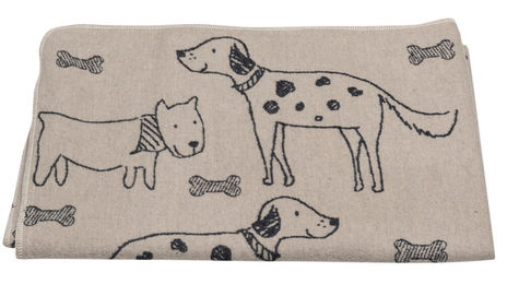 David Fussenegger Hundedecke Best Friend Allover aus Baumwolle Natur Beige 100 x 140 cm – Bild 1 von 11