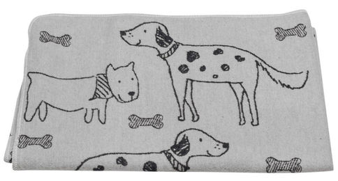 David Fussenegger Hundedecke Best Friend Allover Grau aus Baumwolle 100 x 140 cm Öko Tex zertifiziert – Bild 1 von 4