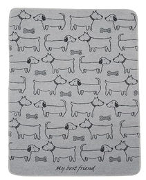 David Fussenegger Hundedecke Best Friend Allover Grau aus Baumwolle 70 x 90 cm - 1 Stk. – Bild 1 von 2