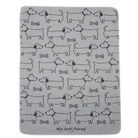 Produktbild von David Fussenegger Hundedecke Best Friend Allover Grau aus Baumwolle 70 x 90 cm - 1 Stk.