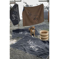 Produktbild von David Fussenegger Hundedecke Life is Better aus Baumwolle Grau 100 x 140 cm - 1 Stk.