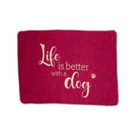 Produktbild von David Fussenegger Hundedecke Life is Better aus Baumwolle Pink 70 x 90 cm
