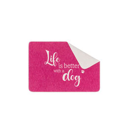 Produktbild von David Fussenegger Hundedecke Life is better in pink aus Baumwolle in Rosa