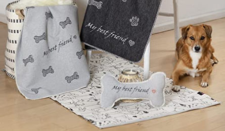 David Fussenegger Hundekissen my best friend Hundeknochen aus Filz Grau 40x20 cm - 20 cm – Bild 1 von 3
