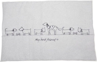 David Fussenegger Hundematte My Best Friends aus Baumwolle Größe L in Grau oder Beige - 1 Stk. – Bild 1 von 5