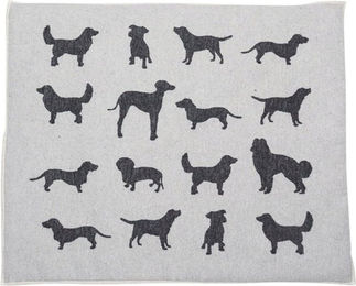 David Fussenegger Hundematte Silhouetten gefüttert aus Baumwolle Grau S – Bild 1 von 9