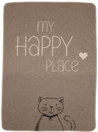 David Fussenegger Katzendecke My Happy Place aus Baumwolle Beige Grau 70 x 90 cm – Bild 1 von 5
