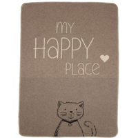 Produktbild von David Fussenegger Katzendecke My Happy Place aus Baumwolle Beige Grau 70 x 90 cm