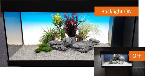 daytime LED-Rückwand backlight Aquarienbeleuchtung für Fische 60x35cm Weiß Blau – Bild 1 von 8