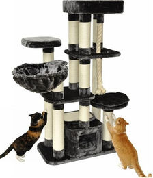 Produktbild von Dazikemo Kratzbaum Memphis grau aus Plüsch 157 x 85 x 50 cm