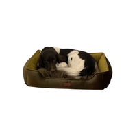 Produktbild von DDOnlineShop Hundebett Premium für erwachsene Hunde in Schwarz mit beidseitig verwendbaren Kissen aus Polyester
