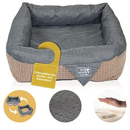 Dear Darling Luxus Hundebett und Katzenbett mit Memory Foam in Braun und Anthrazit Größe M – Bild 1 von 6