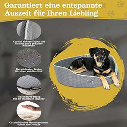 Dear Darling Luxus Hundebett und Katzenbett mit Memory Foam in Grau Größe S – Bild 1 von 4