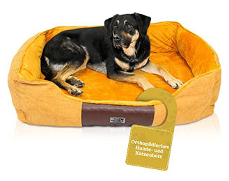 Dear Darling Luxus Hundebett und Katzenbett mit Memory Foam Matratze Braun Größe S – Bild 1 von 6