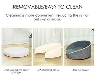 Dear Darling Orthopädisches Hundebett und Katzenkorb mit Memory Foam und waschbarem Bezug Anthrazit Größe L – Bild 1 von 3