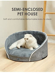 Dear Darling Orthopädisches Hundebett und Katzenkorb mit Memory Foam und waschbarem Bezug Grau Größe M – Bild 1 von 3