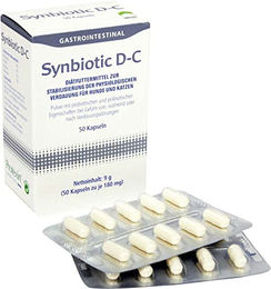 Dechra Synbiotic D-C Diätfuttermittel Kapseln zur Stabilisierung der Darmflora für Hunde und Katzen mit Probiotika 50 Stück – Bild 1 von 2