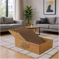 Produktbild von DecoHomeTextil Heimtextilmanufaktur Kratzbrett für Katzen aus Kratzpappe 5er-Set Braun 44 x 29,5 x 13 cm