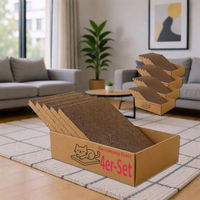 Produktbild von DecoHomeTextil Kratzbrett für Katzen 4x 5er-Set Kratzpappe zur Krallenpflege 44 x 29,5 x 13 cm