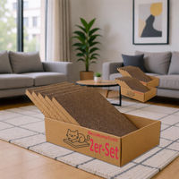 Produktbild von DecoHomeTextil Kratzpappe für Katzen 2x 5er-Set beidseitige Kratzmatte zur Krallenpflege Braun 44 x 29,5 x 13 cm
