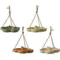 Produktbild von Decoris Vogelfutterstation in Blumenform aus Bambus und Keramik 23x5,5cm