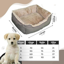 DEFACTO Hundebett in Leinenoptik mit erhöhten Rändern und rutschfester Unterseite Braun 70L x 55B x 21H – Bild 1 von 5