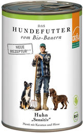 Defu Bio Huhn Sensitiv Menü für erwachsene Hunde 12x410g – Bild 1 von 2