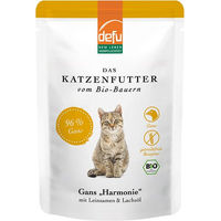 Produktbild von Defu Bio Katzen Nassfutter Gans und Lachs für erwachsene Katzen 85g