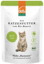 Produktbild von defu Bio Katzenfutter Huhn und Lachs Adult 12x85g