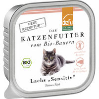 Produktbild von Defu Bio Katzenfutter Lachs und Geflügel Sensitive Adult 100g