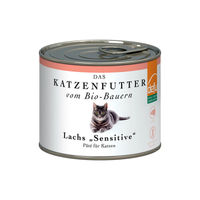 Produktbild von Defu Bio Lachs Sensitive Pate mit Geflügel für erwachsene Katzen 12x200g