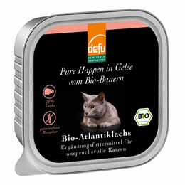 Produktbild von DEFU DEMETER FELDERZ Bio Katzen Nassfutter Lachs und Geflügel Stückchen in Gelee 100g - 100 g