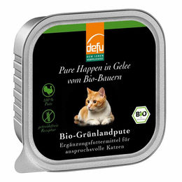 Produktbild von DEFU DEMETER FELDERZ Bio Katzen Nassfutter Pute Stückchen in Gelee 100g - 100 g