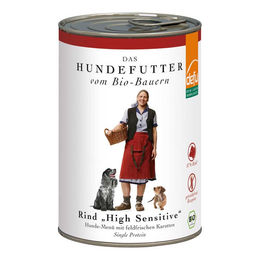 Produktbild von DEFU DEMETER FELDERZ Hund Nassfutter Rind High Sensitive ohne Konservierungsstoffe und Zucker 410g - 410 g