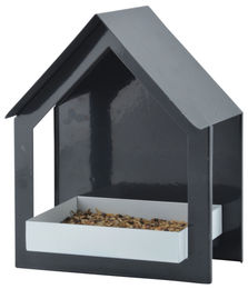 degawo Vogelhaus Wandhänge Futterhaus aus Metall in Grau und Weiß – Bild 1 von 2
